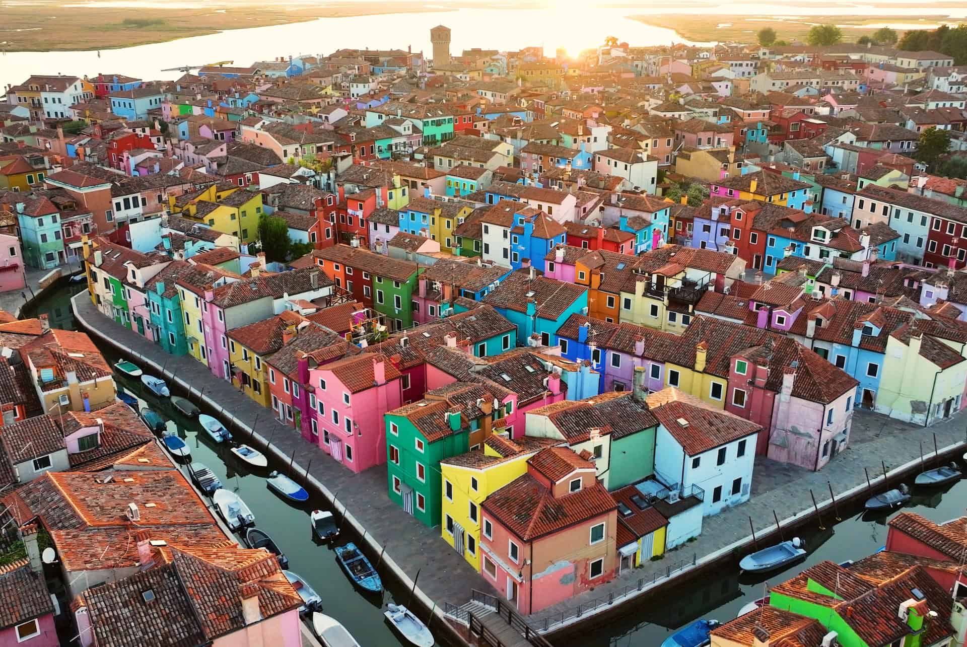 vue aerienne ile de burano vue aerienne ile de burano